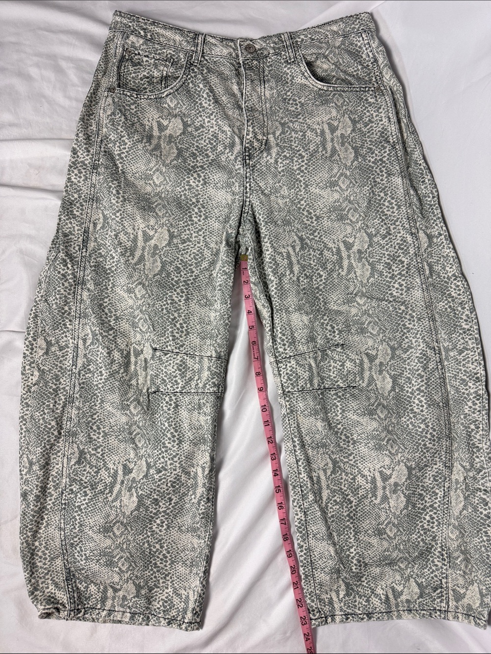 We The Free Women's Snake-Print Barrel Jeans